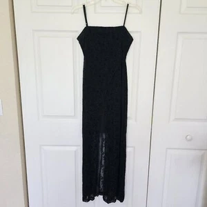 Connected Apparel Black Lace Midi Dress Woman Size 8 - Picture 1 of 10