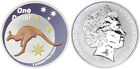 Australie 1 Dollar Argent, 1 Once, 2005 Kangourou, En Étui, Pièce de Couleur, S