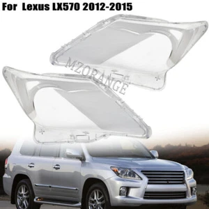 For 2012-2015 Lexus LX570 Headlight Lens Cover HeadLamp Shell Left & Right - Picture 1 of 12
