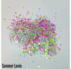 Nail glitter DOTS SUMMER LOVIN For acrylic or gel detail work  - Picture 1 of 1