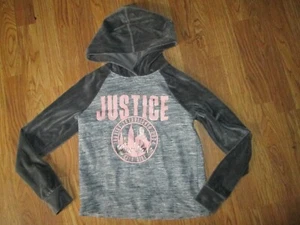 Girls JUSTICE hooded sweatshirt shirt sz 8 - Picture 1 of 1