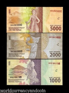 INDONESIA 3 Diferent x 100 Set 2016 Bundle Lot 1000 2000 5000 1,000 2,000 5,000 - Picture 1 of 3