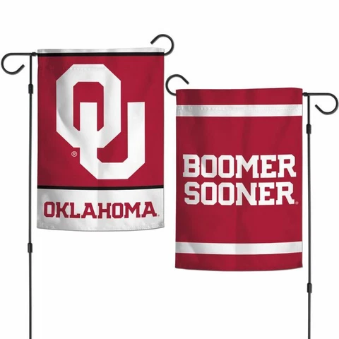 Oklahoma Sooners 2 SIDED GARDEN FLAG 12"X18" Yard  BANNER OUTDOOR RATED Cover
