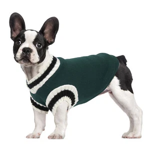 Dog Sweater Campus Style Knitted V Neck Pullover Vest Pet Sweater - Picture 1 of 27