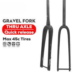 Gravel Road Bike Carbon Hard Fork Straight Tapered Tube Disc Brake Rigid Fork - Picture 1 of 20