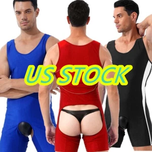 Herren Einteiler Body Open Butt Turnanzug Gay Wrestling Singlet Jumpsuits - Bild 1 von 34