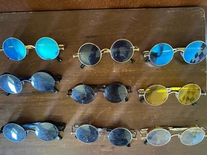 Used Colored Round Steampunk Sunglasses| 9 Pack - Picture 1 of 1
