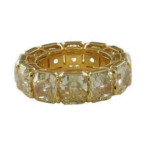 4ct Simulated Diamond Wedding Ring Band Full Eternity Yellow Gold Plated - Picture 1 of 6