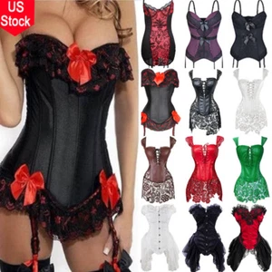 Lencería Sexy para Mujer Cincher Corsé Prenda para el torso Burlesco Disfraz Huesado Sobrebusto Modelador - Imagen 1 de 44