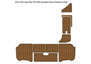 Sea Ray 270 SDX 2015-2017 terraza plataforma de natación almohadilla bote espuma EVA alfombra de piso de teca - Imagen 1 de 12