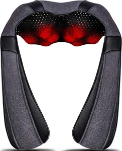 Shiatsu Neck Massager with Heat - Electric Back & Shoulder Pain Relief - Picture 1 of 16