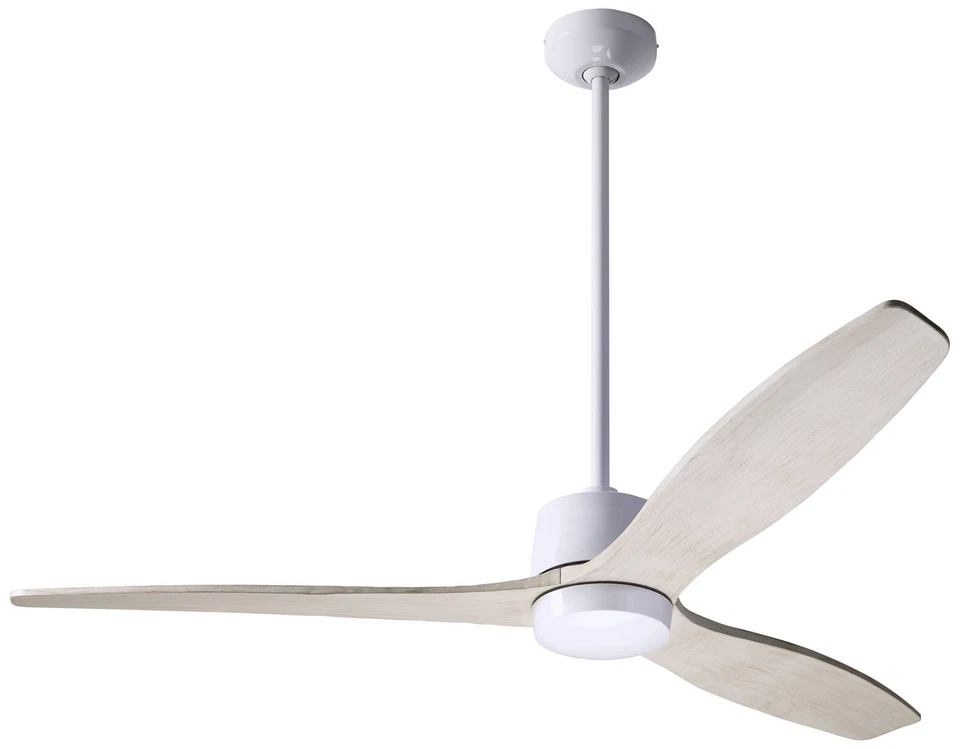 54" Modern Fan Arbor DC White Whitewash Damp Ceiling Fan with Remote - Image 1 of 1