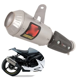 For Suzuki GSXR600 GSXR750 2011-2025 Exhaust Muffler Pipe + Carbon Heat Guard - Bild 1 von 10