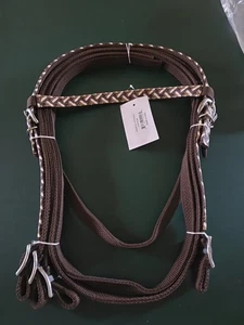 Western Design Patterned Nylon Headstall And Reins - Picture 1 of 4