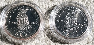 Proof And Uncirculated Congress Anniversar1989 Commemorative Half Dollars NO Coa - Image 1 of 2