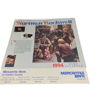 Calendario Norman Rockwell 1994 foto d'epoca a colori Ephemera 6x7" - Foto 1 di 8