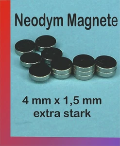NEODYM Rundmagnet 4 x 1,5 mm - Picture 1 of 1