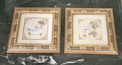 Vintage 1990 Victorian Style Set  of Bathroom Pics with Pedestal   Sink and Tub - Image 1 of 4