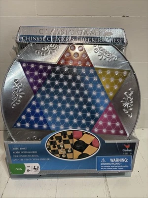 2007-Cardinal-Metal Board-Chinese Checkers, Chess, and Checkers-New Sealed - Image 1 of 2