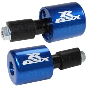 [SASA] Blue CNC Laser Handle Bar Ends Grips Plug Made For Suzuki GSXR 600 750 - Picture 1 of 5