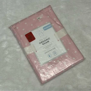 NEW Pottery Barn Kids Organic Sham Standard Pink White Pin Dot Pink Polka Dot - Picture 1 of 3