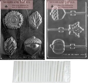Fall/Autumn Pumpkin Chocolate Mold sunflower Maple Leaf, Acorn candy mold - Picture 1 of 1