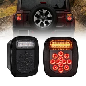 For Jeep Wrangler TJ YJ CJ Smoked LED Tail Lights Backup Brake Reverse Turn Lamp - Picture 1 of 12