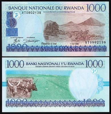 Rwanda 1000 Francs 1998, UNC, P-27 - Image 1 of 3