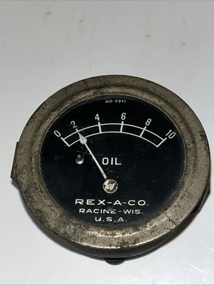 FORD MODELO A US REX-A-CO 50 ACEITE manómetro SBC CABEZA DE CLAVO CABEZA PLANA RATA HOT ROD Foto 1 de 4