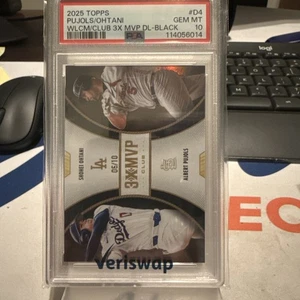 2025 Topps Welcome to the Club Ohtani & Pujols Black Foil "3X MVP" /10 PSA 10 - Picture 1 of 1