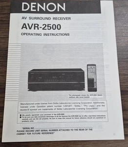 Denon AVR-2500 Receiver Bedienungsanleitung - Original - Bild 1 von 2
