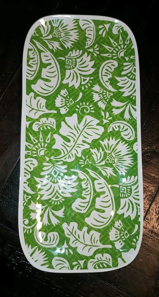 TOMMY BAHAMA Melamine Hawaiian Tropical Island 13" x 7" Serving Platter Tray - Image 1 of 4