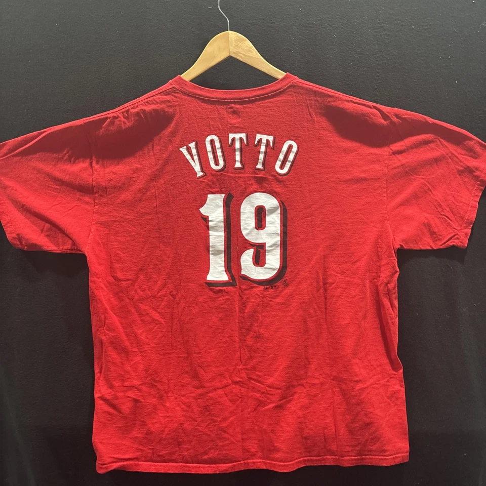 Camisa Joey Votto Cincinnati Reds Para Hombres 2XL Roja #19 Majestuosa Camiseta Manga Corta Foto 1 de 4