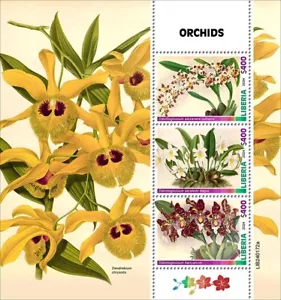 2025 02 - LIBERIA - ORCHIDS 3V complet set MNH ** T - Picture 1 of 1