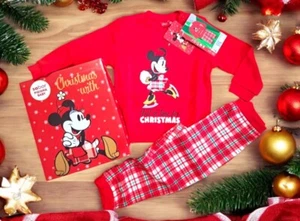 Pigiama Minnie natalizio neonata bambina pigiama Natale Mickey Mouse rosso - Foto 1 di 12