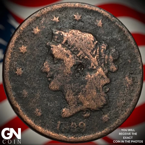 1839 Coronet Head Large Cent  Q6362 Cover