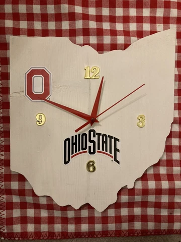 clock Ohio Ohio State wood Cover