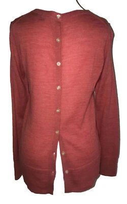 Suéter Ann Taylor Mezcla Lana Merino Ligero Abotonado Espalda Coral Rosa M Foto 1 de 4