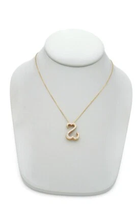 Jane Seymour 14k Yellow Gold Diamond Open Hearts Pendant Necklace 20" - Image 1 of 4