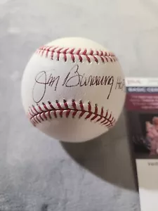 Jim Bunning Signed Baseball JSA Hof 96 (Black ink) see condition BFM coa - Picture 1 of 13