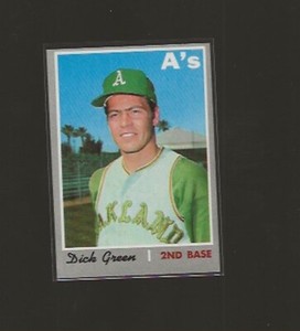 1970 TOPPS DICK GREEN #311 NRMT HIGH GRADE SHARP CARD