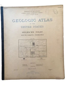 Antique 1902 US Geological Atlas Oelrichs South Dakota-Nebraska Folio Maps - Picture 1 of 8