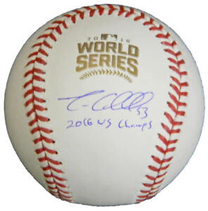 TREVOR CAHILL Signed Rawlings 2016 World Series Baseball w/2016 WS Champs - SS