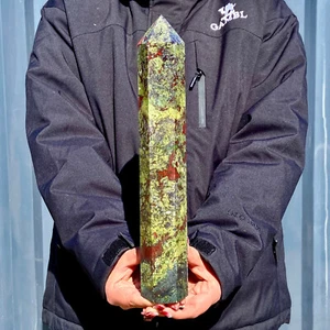 3,4 Pfund Natürlicher Drachenblut Stein Kristall Säule Obelisk Meditation Heilstein - Bild 1 von 16