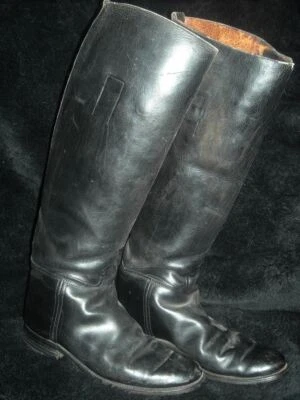 VTG WOMENS 5.5 TALL BLACK BUNTING LEATHER EQUESTRIAN HORSE RIDING DRESS BOOTS - Image 1 of 4