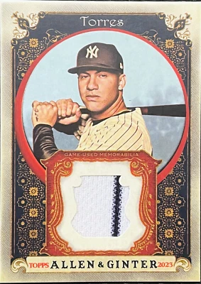 Gleyber Torres 2023 Topps Allen & Ginter #AGRB-GT Relics B Pinstripe Patch - Image 1 of 2