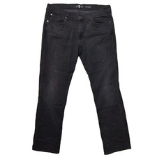 7 for all Mankind CARSEN jeans mens size 38x34 black denim stretch straight leg