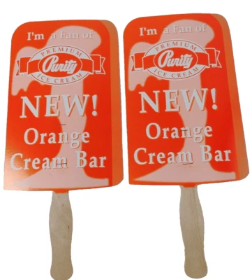 Чистота мороженого ручной вентилятор "Я поклонник новый! Оранжевый кремовый батончик» лот из 2 #21497 - Изображение 1 из 4