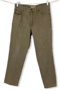 LL Bean Men’s Flannel Lined Classic Fit Jeans 5-Pocket Pants Khaki/Tan • 36x32 - Picture 1 of 11