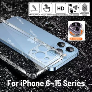 Stoßfeste durchsichtige Bumper Case Hülle für iPhone 15 14 13 12 11 Pro Max XS XR 8 Posten - Bild 1 von 11